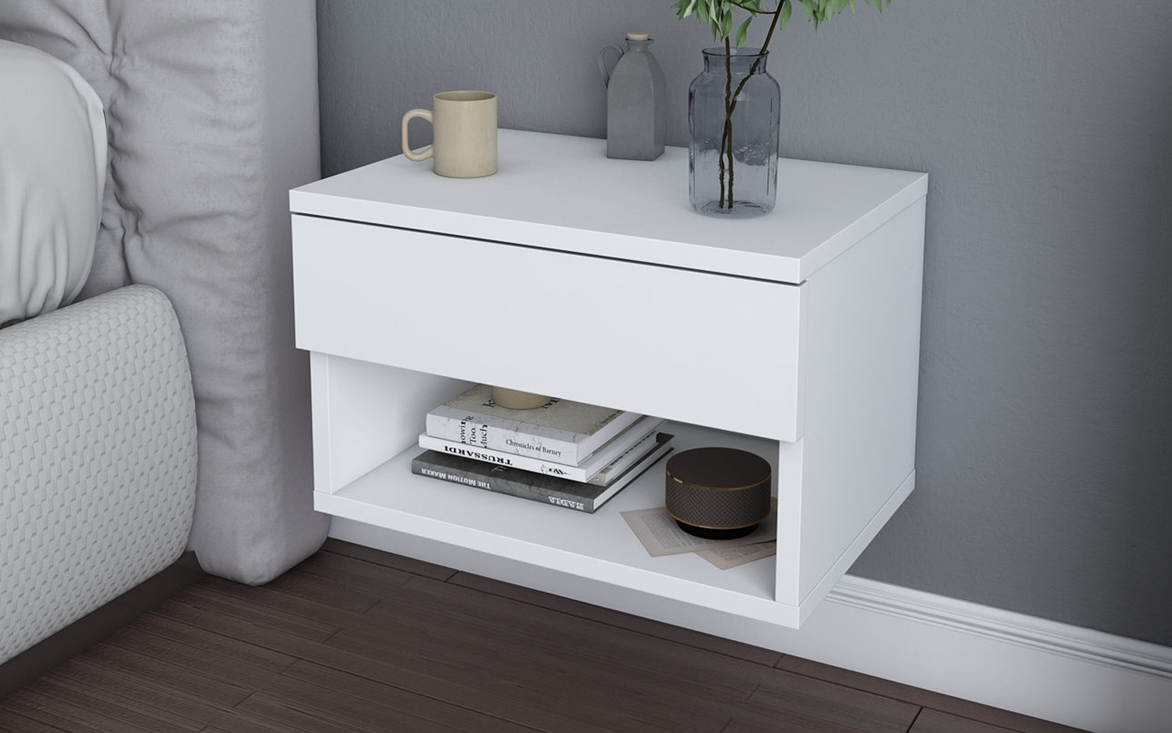 Noptiera Raven, alb  3